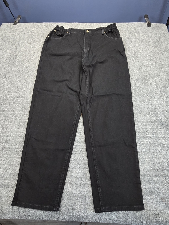 L.L. Bean Denim - L.L.Bean Comfort Waist Jeans Womens 16 M/T Black Straight Leg Stretch Denim